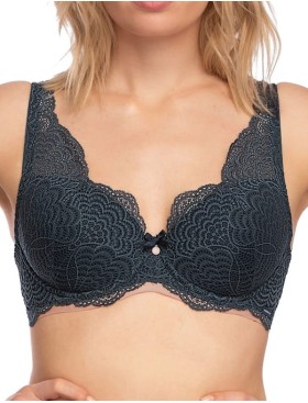 Кружевной бюстгальтер пуш-ап Nipplex ESTERA P-UP графит, Цвет: графит, Размеры: 80C