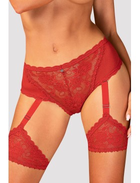 Сексуальные трусики с подвязками Obsessive BELOVYA GARTER PANTIES, Цвет: красный, Размеры: M/L
