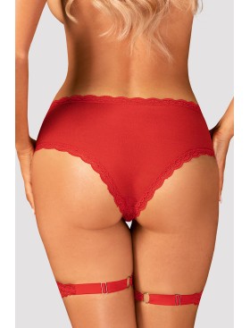Сексуальные трусики с подвязками Obsessive BELOVYA GARTER PANTIES, Цвет: красный, Размеры: M/L, изображение 2