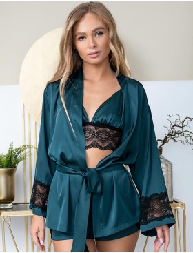Шелковый комплект-тройка 5senses 7136, Цвет: зеленый, Размеры: M