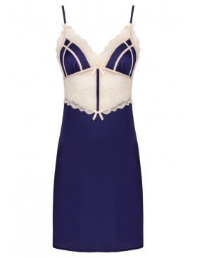 Сорочка из атласа с кружевом LIVIA CORSETTI LC 90624 VROMARIM KOSZULA, Цвет: темно-синий, Размеры: L/XL, изображение 5