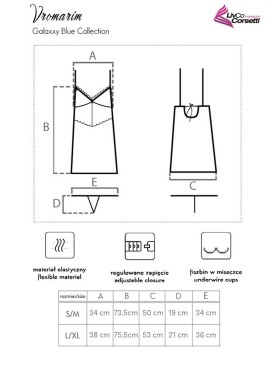 Сорочка из атласа с кружевом LIVIA CORSETTI LC 90624 VROMARIM KOSZULA, Цвет: темно-синий, Размеры: L/XL, изображение 7