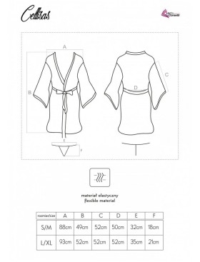 Кружевной пеньюар LIVIA CORSETTI LC 90627 CELLISAS SZLAFROK, Цвет: черный, Размеры: S/M, изображение 5