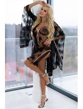 Кружевная сорочка LIVIA CORSETTI LC 90628 KARONIN KOSZULA, Цвет: черный, Размеры: S/M, изображение 4