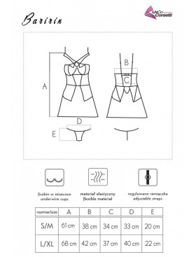 Сексуальная сорочка LIVIA CORSETTI LC 90633 BARIRIN KOSZULA, Цвет: черный, Размеры: S/M, изображение 5