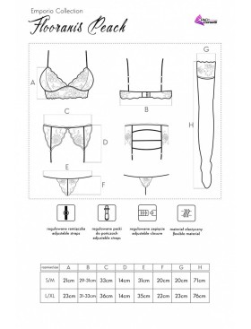 Комплект 4 предмета LIVIA CORSETTI LC 90636 FLOORANIS KOMPLET PEACH, Цвет: персиковый, Размеры: L/XL, изображение 7