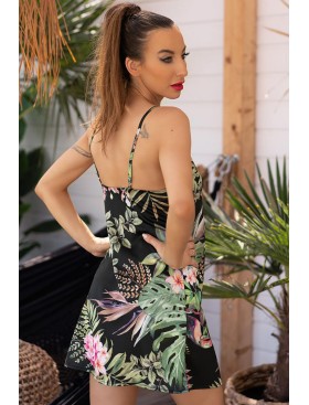 Сорочка с цветочным принтом LIVIA CORSETTI LC 90658 PAMENNA KOSZULA, Цвет: черный, Размеры: 2XL, изображение 2