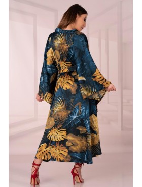 Халат с широкими рукавами LIVIA CORSETTI LC 90660 HANDIS SZLAFROK, Цвет: темно-синий, Размеры: S/M/L, изображение 2