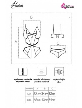 Сексуальное боди LIVIA CORSETTI LC 90665 HAWAIN BODY, Цвет: черный, Размеры: S/M, изображение 4