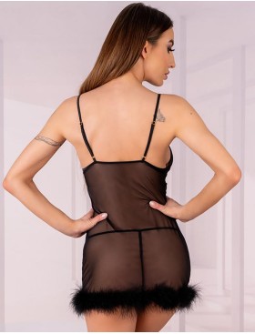 Полупрозрачная сорочка LIVIA CORSETTI LC 90682 ZERUNAM KOSZULA, Цвет: черный, Размеры: L/XL, изображение 2