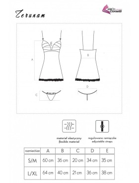 Полупрозрачная сорочка LIVIA CORSETTI LC 90682 ZERUNAM KOSZULA, Цвет: черный, Размеры: L/XL, изображение 5