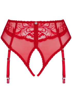 Сексуальные трусики с подвязками Obsessive DAGMARIE GARTER PANTIES, Цвет: красный, Размеры: XS/S, изображение 4
