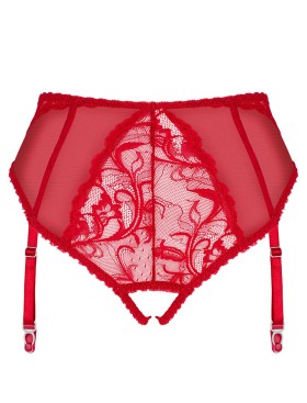 Сексуальные трусики с подвязками Obsessive DAGMARIE GARTER PANTIES, Цвет: красный, Размеры: XS/S, изображение 5