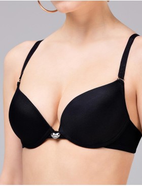 Гладкий бюстгальтер пуш-ап Opium B-2 BLACK, Цвет: черный, Размеры: 80C