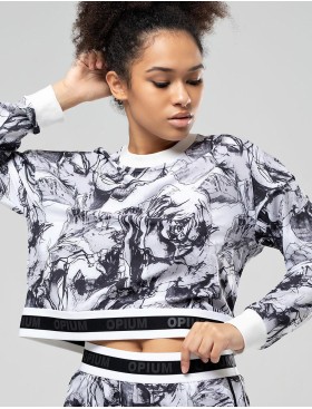 Спортивный кроп-топ Opium MF-96, Цвет: серый, Размеры: L