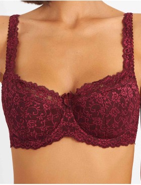 Бюстгальтер балконет Simona M 608 бордо, Цвет: бордо, Размеры: 90B
