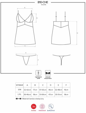 Сексуальная сорочка Obsessive 810 CHEMISE черный, Цвет: черный, Размеры: S/M, изображение 5