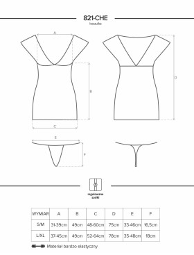 Сексуальная сорочка Obsessive 821 CHEMISE, Цвет: черный, Размеры: S/M, изображение 5