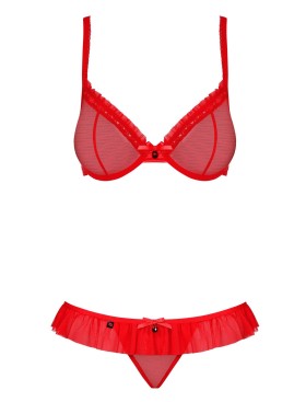 Сексуальный комплект Obsessive 827 SET, Цвет: красный, Размеры: S/M, изображение 3