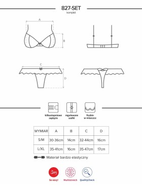 Сексуальный комплект Obsessive 827 SET, Цвет: красный, Размеры: S/M, изображение 5