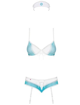 Ролевой костюм медсестры Obsessive 834 NURSE COSTUME, Цвет: бирюзовый, Размеры: S/M, изображение 4