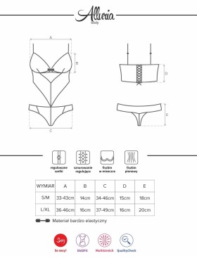 Эротическое боди Obsessive ALLURIA TEDDY черный, Цвет: черный, Размеры: L/XL, изображение 5