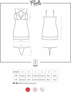 Сексуальная сорочка Obsessive FRIVOLLA CHEMISE, Цвет: черный, Размеры: S/M, изображение 5