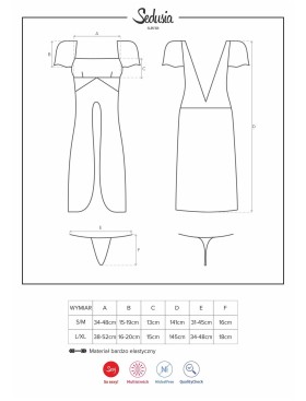 Сексуальная сорочка Obsessive SEDUSIA GOWN, Цвет: черный, Размеры: S/M, изображение 7