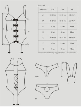 Ролевой костюм с чулками Obsessive BUNNY SUIT розовый, Цвет: розовый, Размеры: L/XL, изображение 6