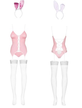 Ролевой костюм с чулками Obsessive BUNNY SUIT розовый, Цвет: розовый, Размеры: L/XL, изображение 5
