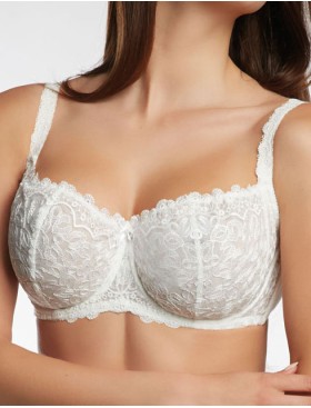 Кружевной бюстгальтер балконет Kris Line BETTY halfcupsoft молочный, Цвет: молочный, Размеры: 75D