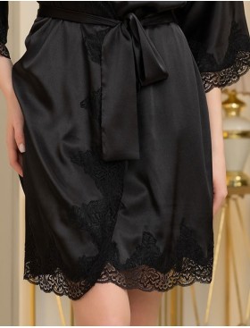 Халат из натурального шелка Mia-Amore ARIANNA 3943 черный, Цвет: черный, Размеры: S/M, изображение 5