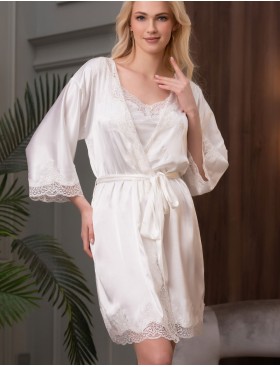 Халат из натурального шелка Mia-Amore ARIANNA 3943 белый, Цвет: белый, Размеры: L/XL, изображение 3