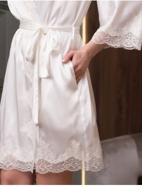 Халат из натурального шелка Mia-Amore ARIANNA 3943 белый, Цвет: белый, Размеры: L/XL, изображение 5