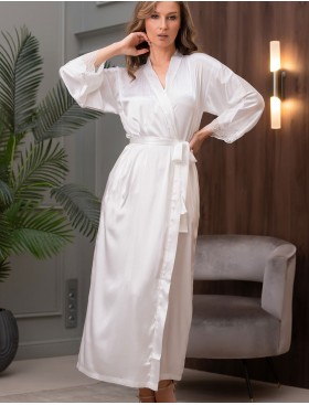 Халат женский шёлк Mia-Amore ARIANNA 3949 белый, Цвет: белый, Размеры: S/M, изображение 4