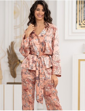 Шелковый жакет с брюками Mia-Amore POLIN 3926, Цвет: персиковый, Размеры: M