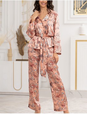 Шелковый жакет с брюками Mia-Amore POLIN 3926, Цвет: персиковый, Размеры: M, изображение 3