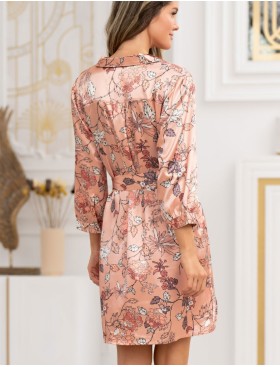 Рубашка-халат из шелка Mia-Amore POLIN 3927, Цвет: персиковый, Размеры: 3XL, изображение 2