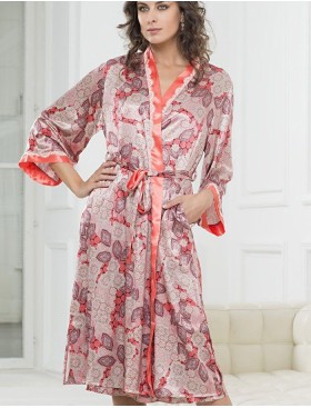 Халат длинный шёлковый Mia-Amore SHAFRAN 5929, Цвет: шафран, Размеры: 2XL/3XL