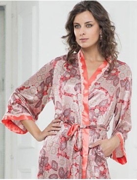 Халат длинный шёлковый Mia-Amore SHAFRAN 5929, Цвет: шафран, Размеры: 2XL/3XL, изображение 2