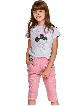 Пижама для девочки Taro BEKI 2213-2214-01, Цвет: серый, Размеры: 128