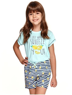 Хлопковая пижама для девочек Taro HANIA 2200-2201-03, Цвет: голубой, Размеры: 116