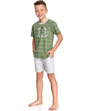 Хлопковая пижама для мальчиков Taro KAROLEK 2522-2523-02, Цвет: зеленый, Размеры: 122, изображение 2