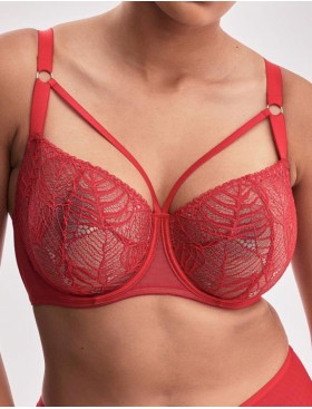Кружевной бюстгальтер балконет Alles BEVERLY M красный, Цвет: красный, Размеры: 65F