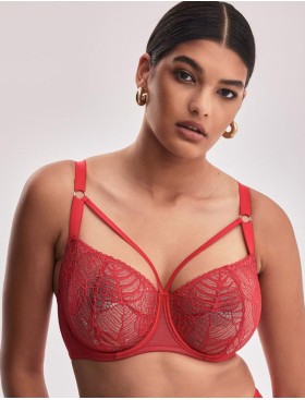 Кружевной бюстгальтер балконет Alles BEVERLY M красный, Цвет: красный, Размеры: 65F, изображение 3