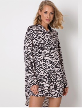 Сорочка-рубашка из вискозы Aruelle AISHA, Цвет: светло-розовый/черны, Размеры: S