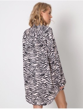 Сорочка-рубашка из вискозы Aruelle AISHA, Цвет: светло-розовый/черны, Размеры: S, изображение 2