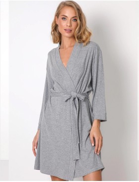 Халат с запахом из вискозы Aruelle HOPE, Цвет: серый, Размеры: S
