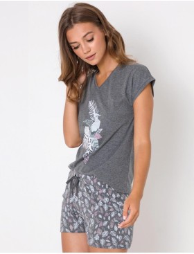 Пижама женская с шортами Aruelle KIMBERLY, Цвет: серый, Размеры: XS, изображение 3
