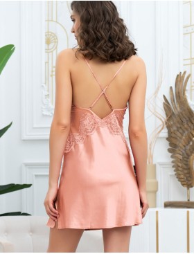 Шелковая сорочка с кружевом Mia-Amore AURELIA 3890 чайная роза, Цвет: чайная роза, Размеры: S, изображение 2